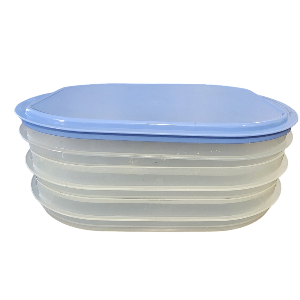 Tupperware Vintage 3 Tray Stackable Lunchmeat and Cheese Fridge Storage Containe